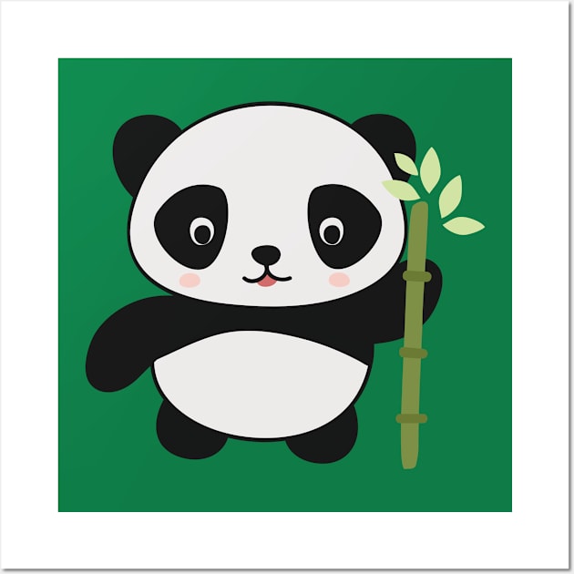 Cute Happy Panda Bear Graphic Illustration Wall Art by New East 